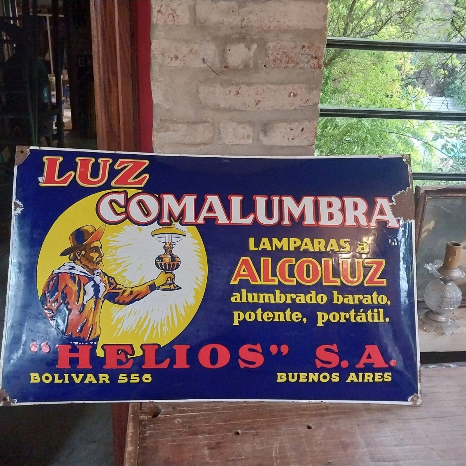 Antiguo Cartel Enlozado Original COMALUMBRA LAMPARAS