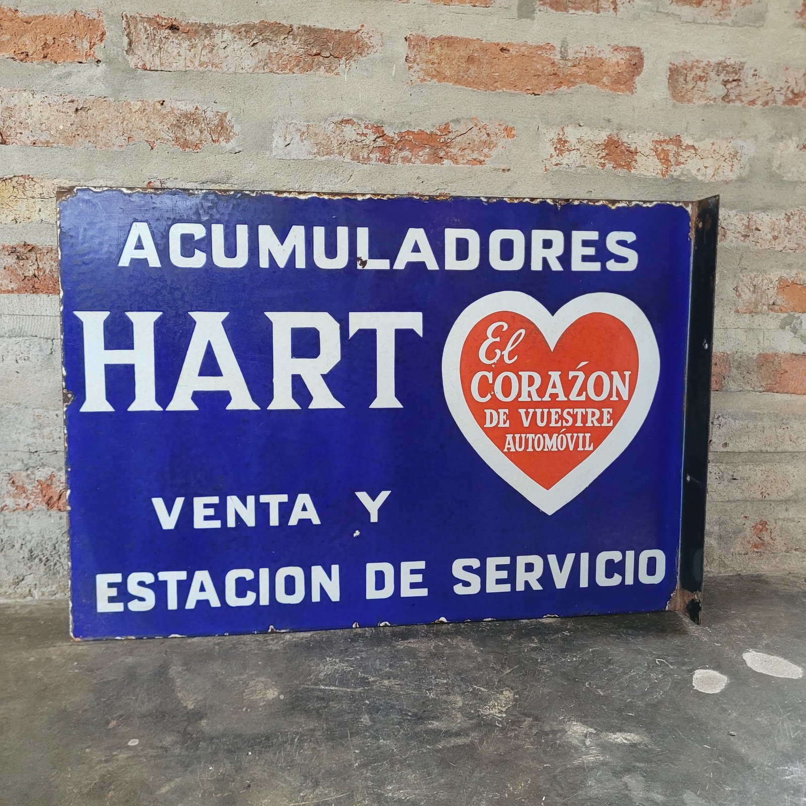 Antiguo Cartel Enlozado Original HART Acumuladores - Detalle 3